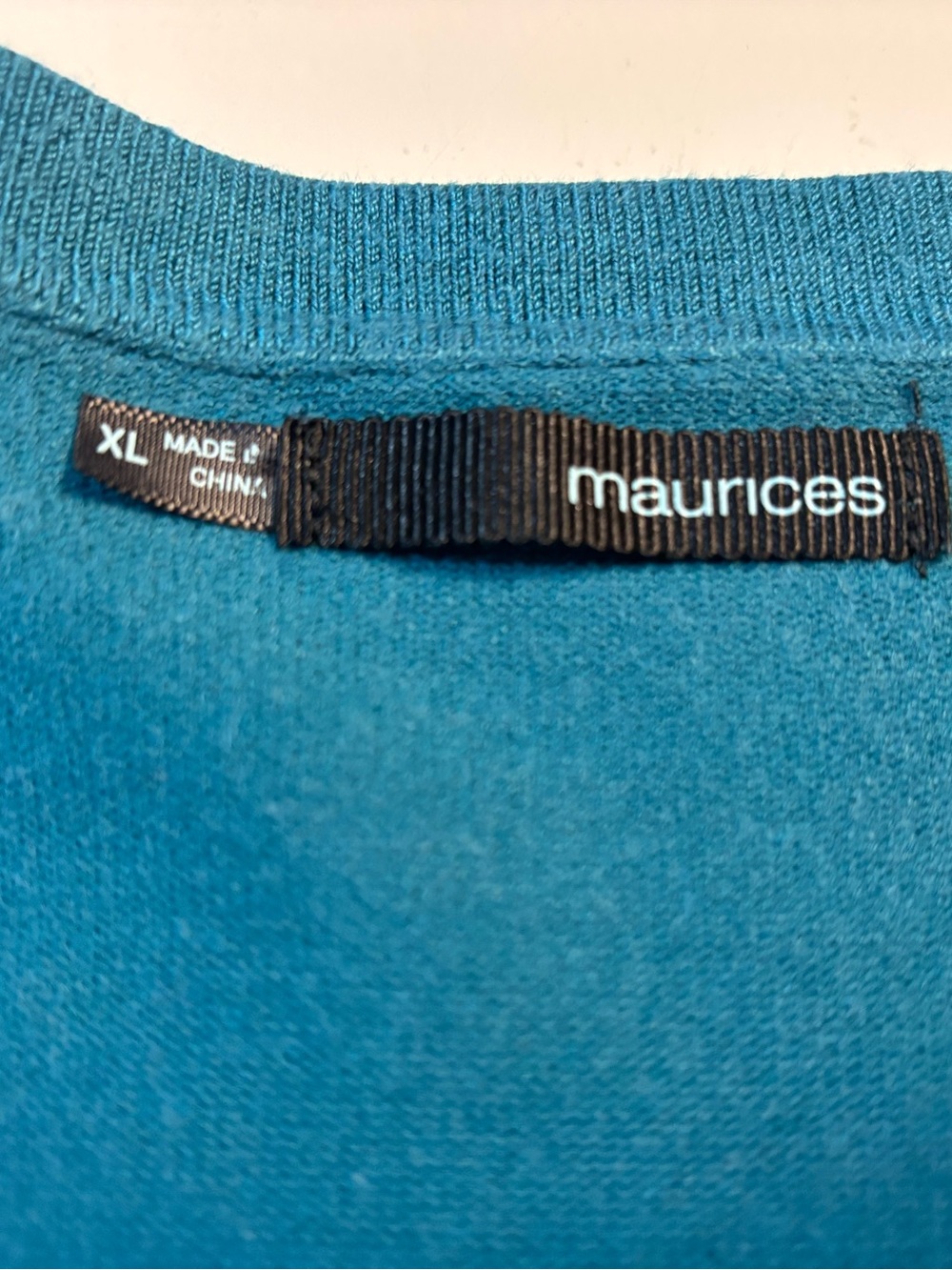 Maurices Women’s XL Teal Turquoise Scoop-Neck Ribbed Sweater Cardigan Knit - Picture 6 of 11